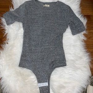 Madewell crewneck short sleeve thong bodysuit